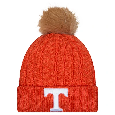 Women's New Era  Tennessee Orange Tennessee Volunteers Luxury Cuffed Knit Hat with Pom