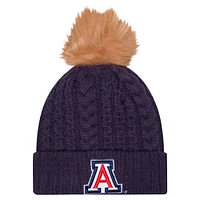 Women's New Era  Navy Arizona Wildcats Luxury Cuffed Knit Hat with Pom