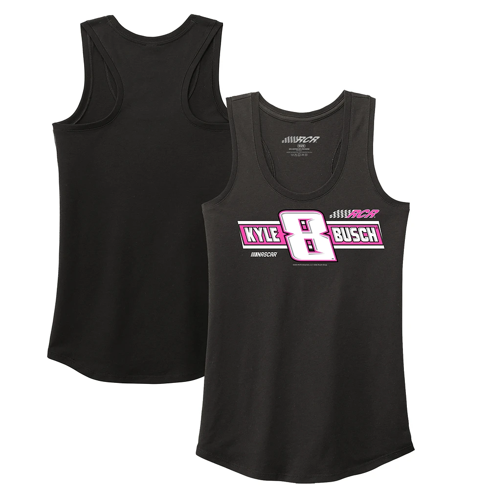 Women's Richard Childress Racing Team Collection Black Kyle Busch Tri-Blend Racer Back Tank Top