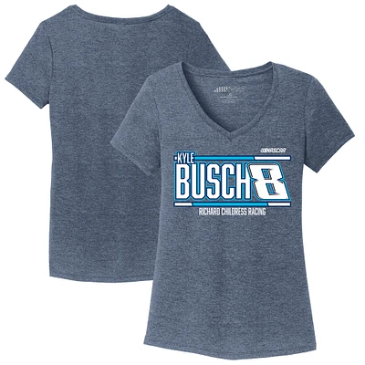 Women's Richard Childress Racing Team Collection Navy Kyle Busch Tri-Blend V-Neck T-Shirt