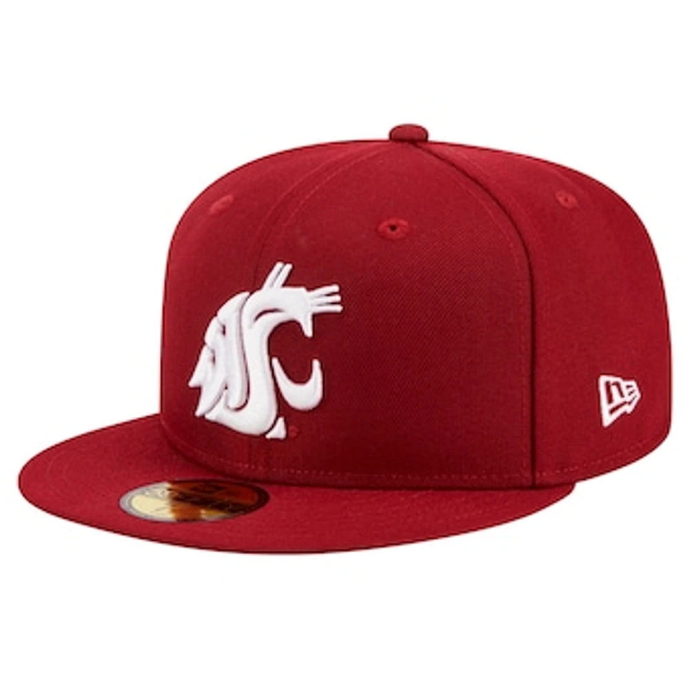 Men's New Era Crimson Washington State Cougars 59FIFTY Fitted Hat