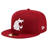 Men's New Era Crimson Washington State Cougars 59FIFTY Fitted Hat