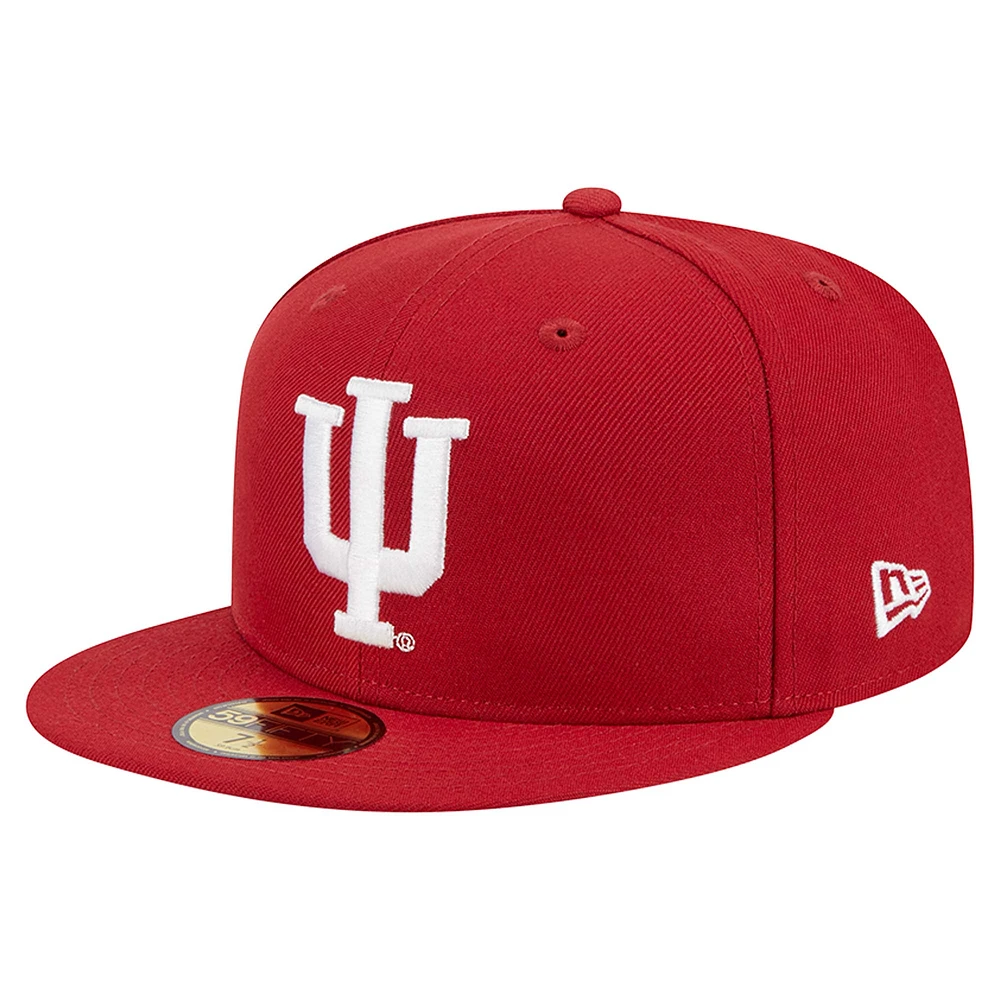 Men's New Era Crimson Indiana Hoosiers 59FIFTY Fitted Hat