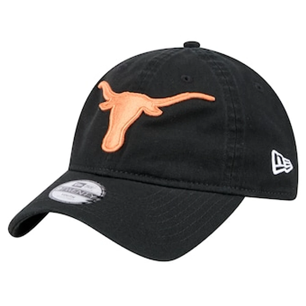 Youth New Era  Black Texas Longhorns Logo 9TWENTY Adjustable Hat