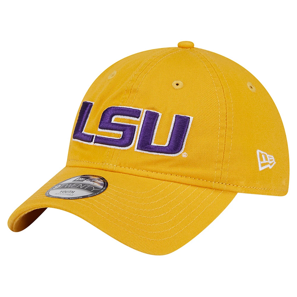 Youth New Era  Gold LSU Tigers Logo 9TWENTY Adjustable Hat