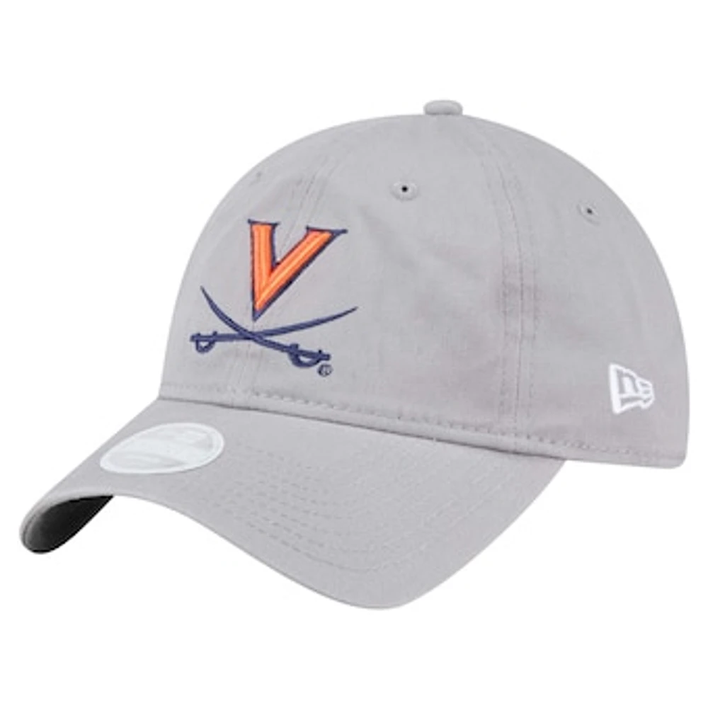 Women's New Era  Gray Virginia Cavaliers Logo 9TWENTY Adjustable Hat