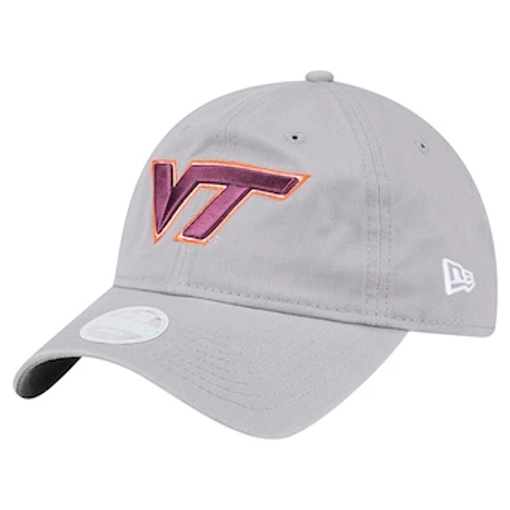 Women's New Era Gray Virginia Tech Hokies Logo 9TWENTY Adjustable Hat