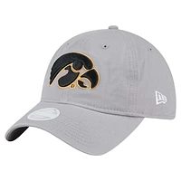 Women's New Era  Gray Iowa Hawkeyes Logo 9TWENTY Adjustable Hat