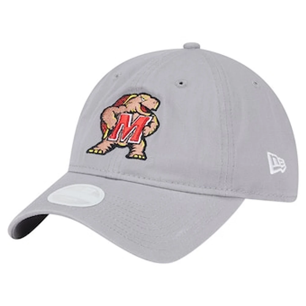 Women's New Era Gray Maryland Terrapins Logo 9TWENTY Adjustable Hat