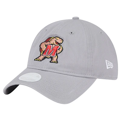 Women's New Era Gray Maryland Terrapins Logo 9TWENTY Adjustable Hat