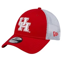 Men's New Era  Red Houston Cougars Trucker 9FORTY Adjustable Hat