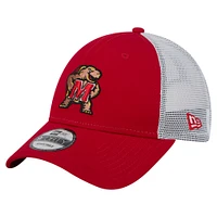 Men's New Era  Red Maryland Terrapins Trucker 9FORTY Adjustable Hat