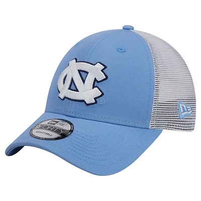 Men's New Era Carolina Blue North Carolina Tar Heels Trucker 9FORTY Adjustable Hat