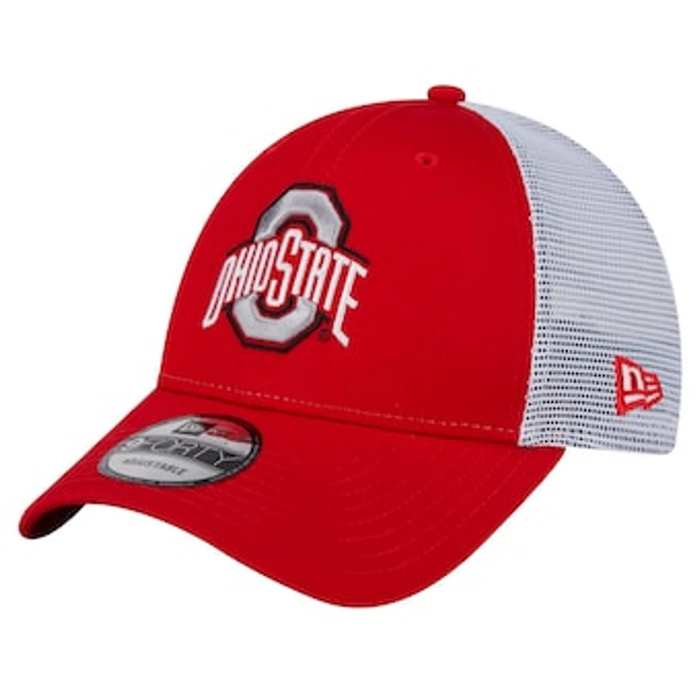 Men's New Era Scarlet Ohio State Buckeyes Trucker 9FORTY Adjustable Hat