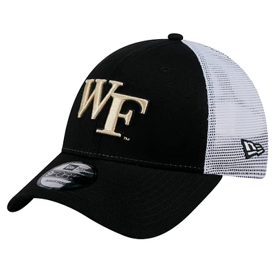 Men's New Era  Black Wake Forest Demon Deacons Trucker 9FORTY Adjustable Hat