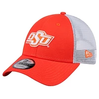 Men's New Era  Orange Oklahoma State Cowboys Trucker 9FORTY Adjustable Hat