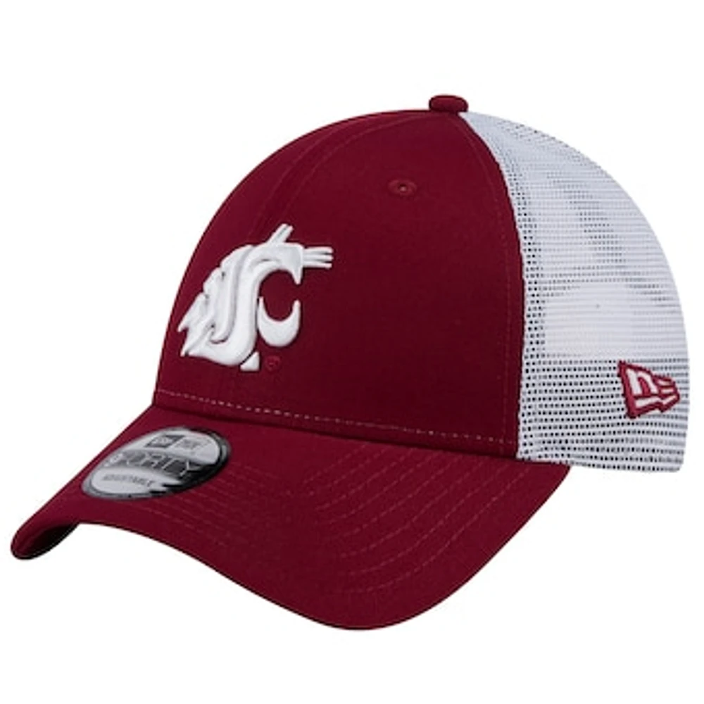 Men's New Era  Crimson Washington State Cougars Trucker 9FORTY Adjustable Hat