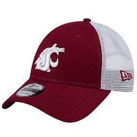 Men's New Era  Crimson Washington State Cougars Trucker 9FORTY Adjustable Hat