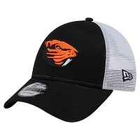 Men's New Era  Black Oregon State Beavers Trucker 9FORTY Adjustable Hat