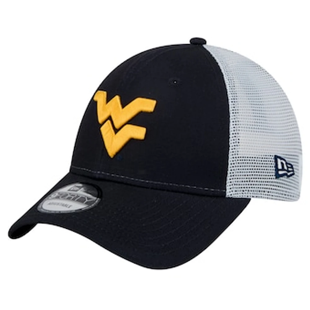 Men's New Era  Navy West Virginia Mountaineers Trucker 9FORTY Adjustable Hat