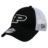 Men's New Era  Black Purdue Boilermakers Trucker 9FORTY Adjustable Hat