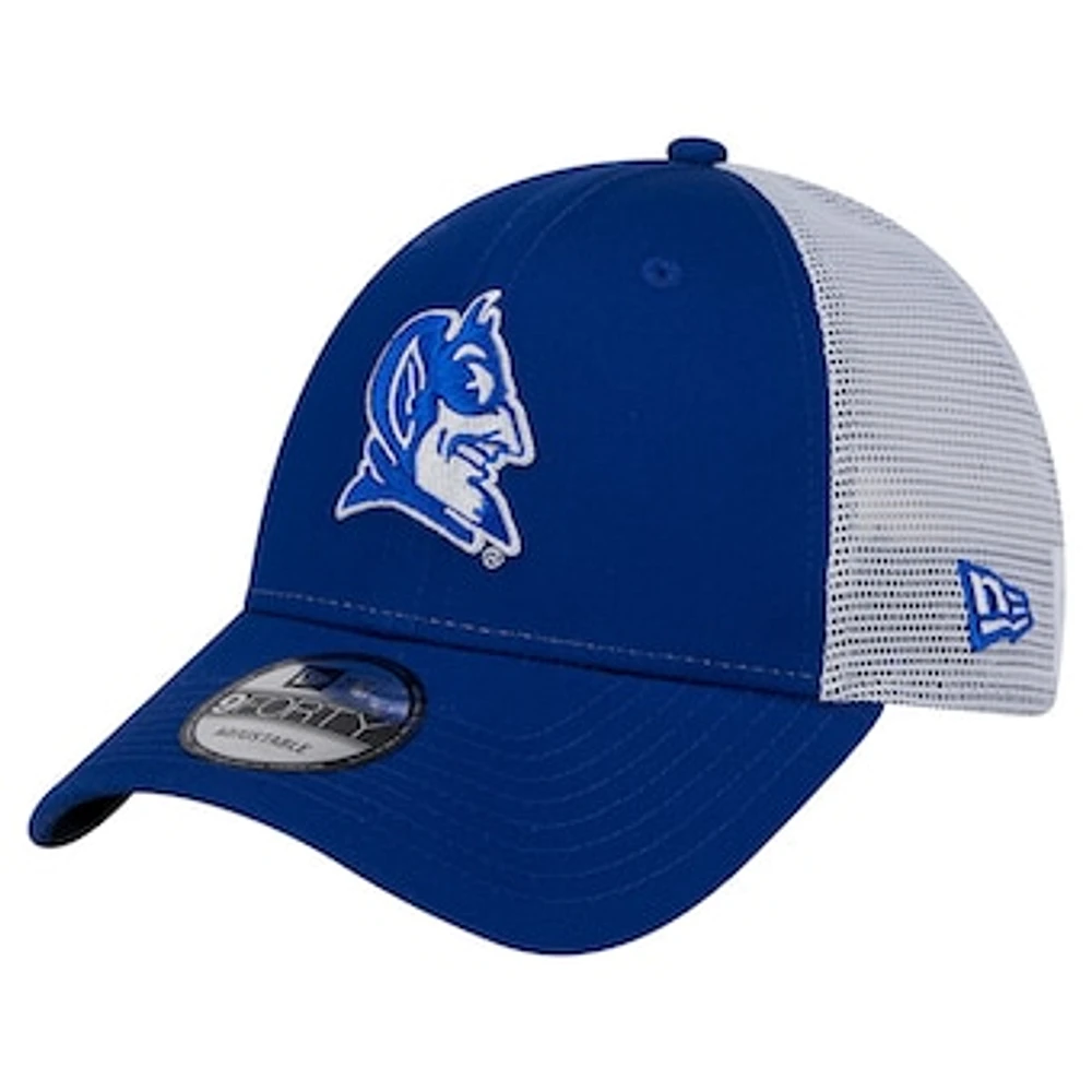 Men's New Era Royal Duke Blue Devils Trucker 9FORTY Adjustable Hat