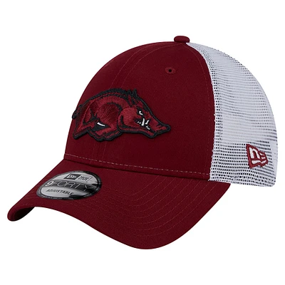 Men's New Era Cardinal Arkansas Razorbacks Trucker 9FORTY Adjustable Hat