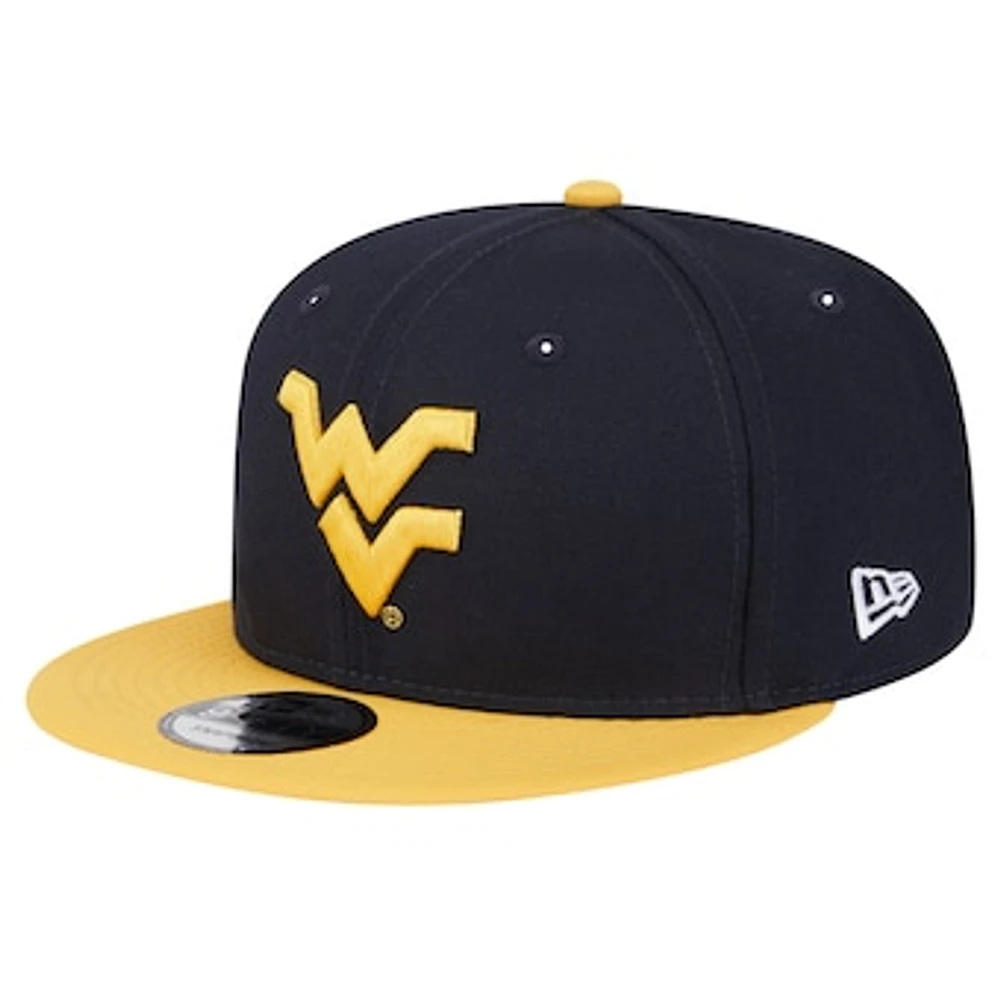 Men's New Era Navy/Gold West Virginia Mountaineers Two-Tone 9FIFTY Snapback Hat