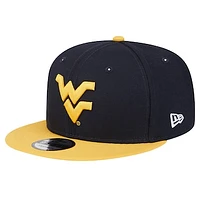 Men's New Era Navy/Gold West Virginia Mountaineers Two-Tone 9FIFTY Snapback Hat