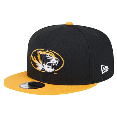 Men's New Era Black/Gold Missouri Tigers Two-Tone 9FIFTY Snapback Hat