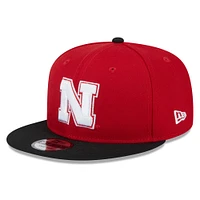 Men's New Era Scarlet Nebraska Huskers Two-Tone 9FIFTY Snapback Hat