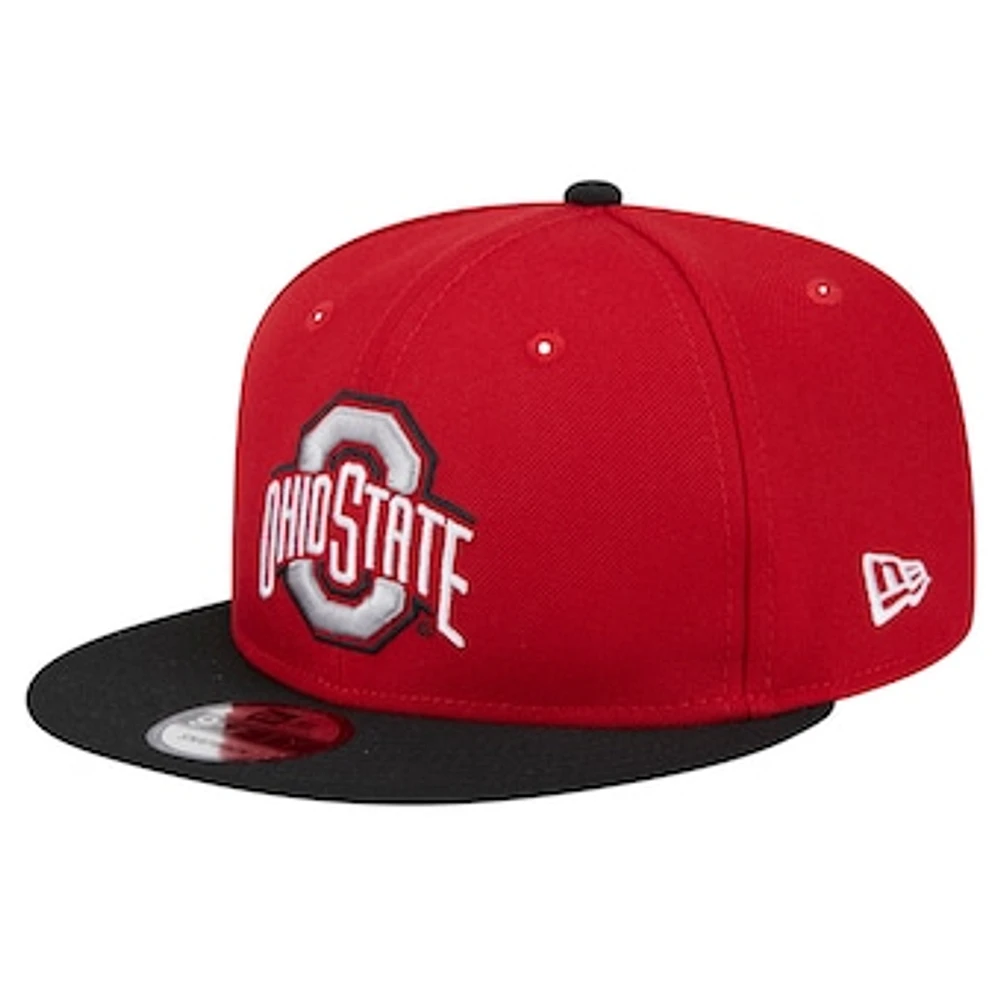 Men's New Era Scarlet/Black Ohio State Buckeyes Two-Tone 9FIFTY Snapback Hat