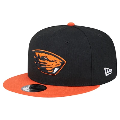 Men's New Era Black/Orange Oregon State Beavers Two-Tone 9FIFTY Snapback Hat