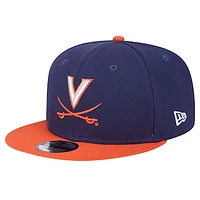 Men's New Era Navy/Orange Virginia Cavaliers Two-Tone 9FIFTY Snapback Hat