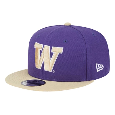 Men's New Era Purple Washington Huskies Two-Tone 9FIFTY Snapback Hat