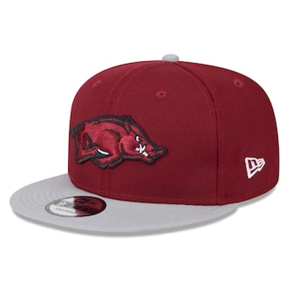 Men's New Era Cardinal Arkansas Razorbacks Two-Tone 9FIFTY Snapback Hat