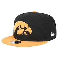 Youth New Era  Black Iowa Hawkeyes Logo 9FIFTY Adjustable Hat