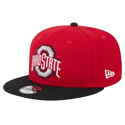 Youth New Era  Scarlet Ohio State Buckeyes Logo 9FIFTY Adjustable Hat