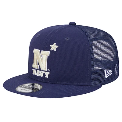 Men's New Era Navy Navy Midshipmen Trucker 9FIFTY Snapback Hat