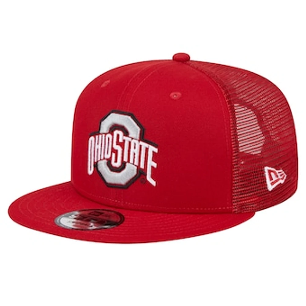 Men's New Era Scarlet Ohio State Buckeyes 9FIFTY Trucker Snapback Hat