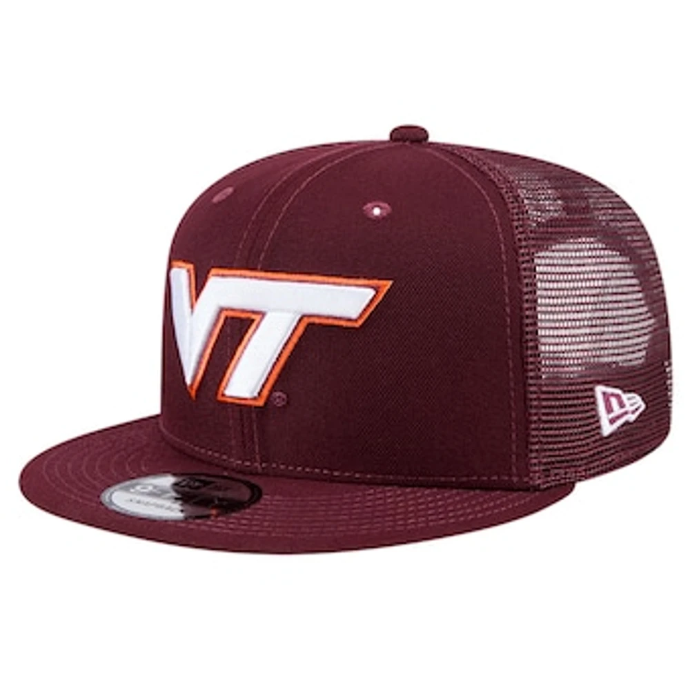 Men's New Era Maroon Virginia Tech Hokies 9FIFTY Trucker Snapback Hat