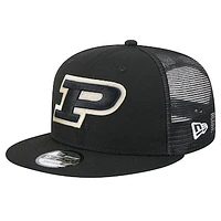 Men's New Era Black Purdue Boilermakers Trucker 9FIFTY Snapback Hat