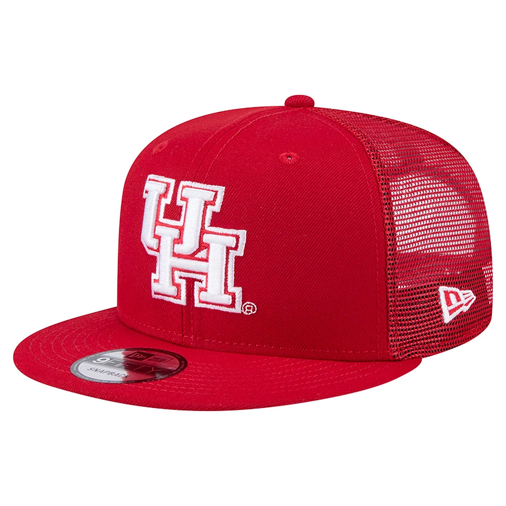 Men's New Era Red Houston Cougars 9FIFTY Trucker Snapback Hat