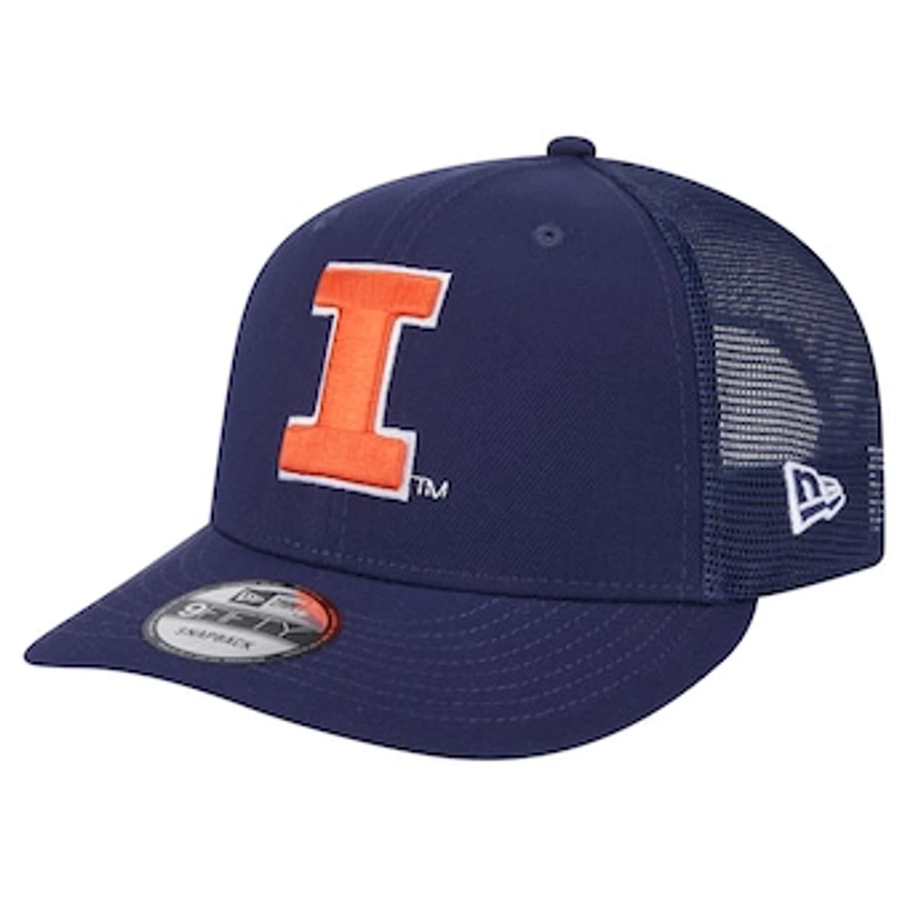 Men's New Era Navy Illinois Fighting Illini Trucker 9FIFTY Snapback Hat