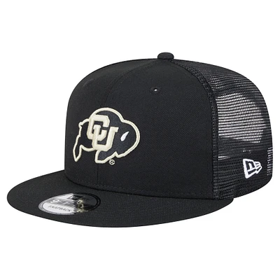 Men's New Era Black Colorado Buffaloes Trucker 9FIFTY Snapback Hat