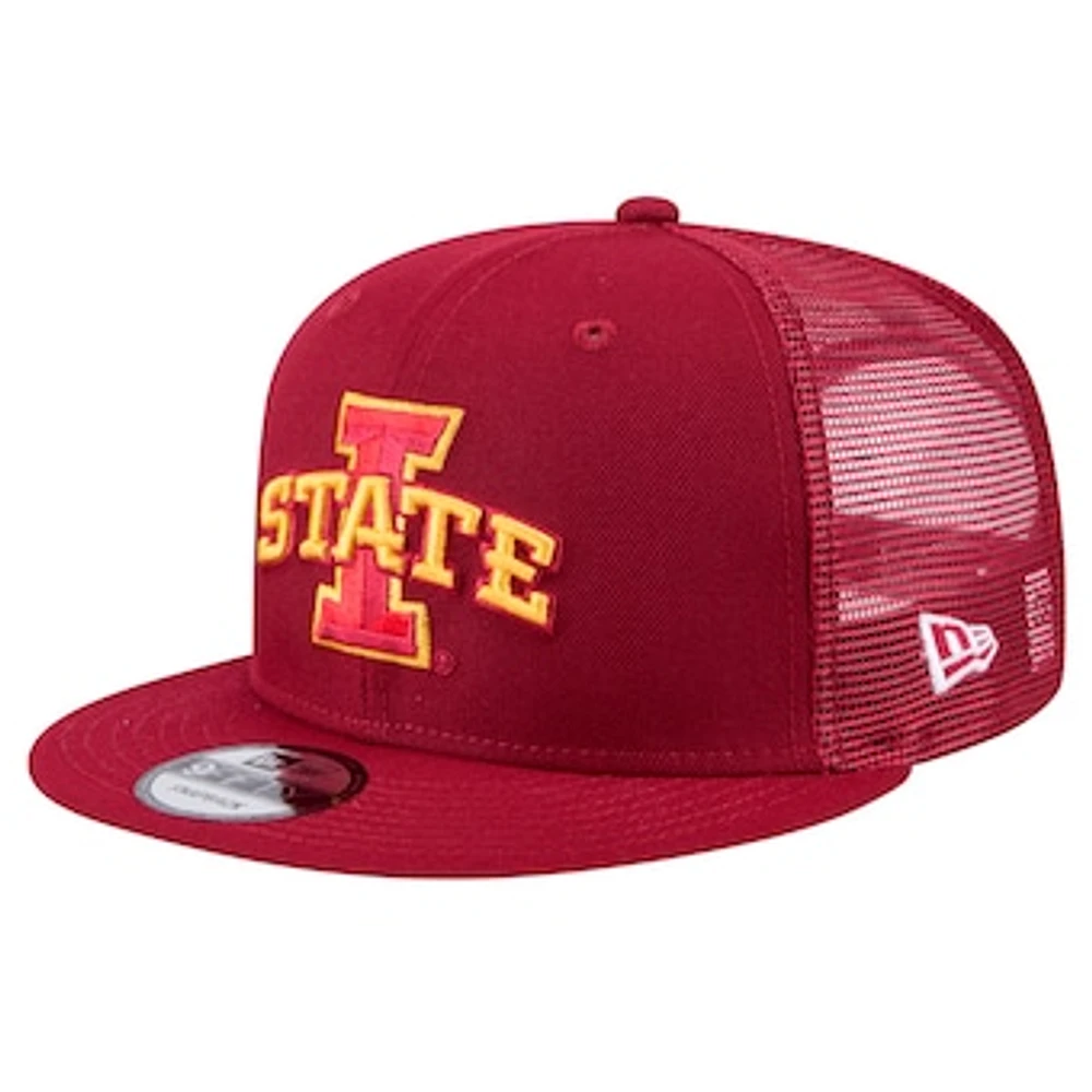 Men's New Era Cardinal Iowa State Cyclones 9FIFTY Trucker Snapback Hat