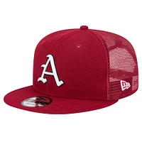 Men's New Era Cardinal Arkansas Razorbacks 9FIFTY Trucker Snapback Hat