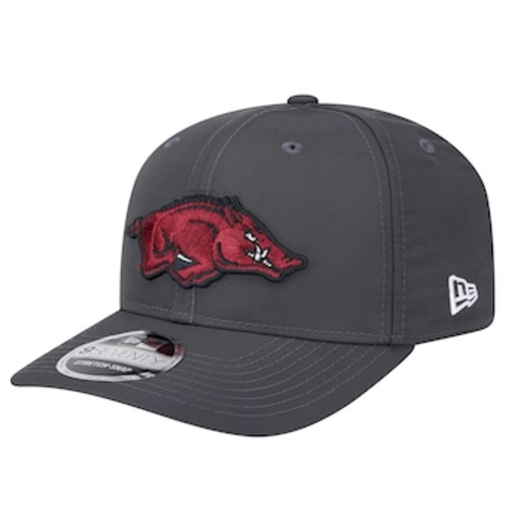 Men's New Era Charcoal Arkansas Razorbacks 9SEVENTY Stretch-Snap Hat