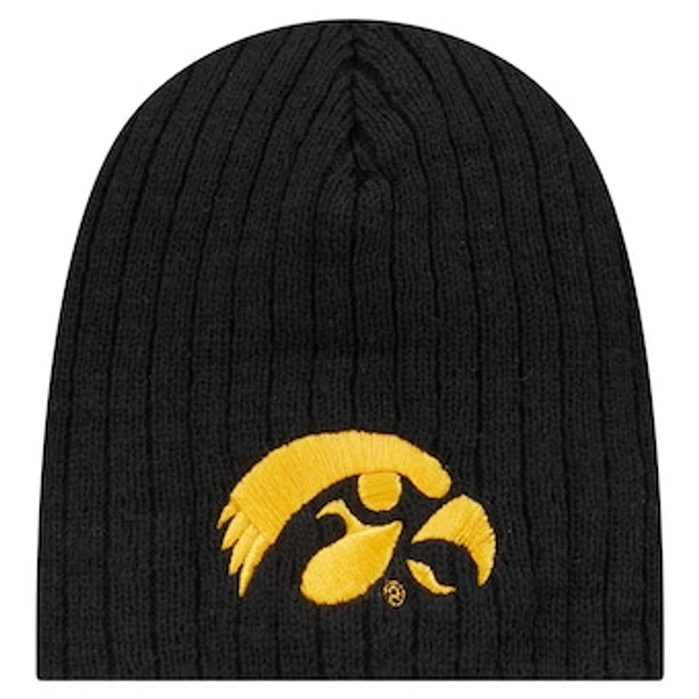 Infant New Era  Black Iowa Hawkeyes Mini Fan Beanie