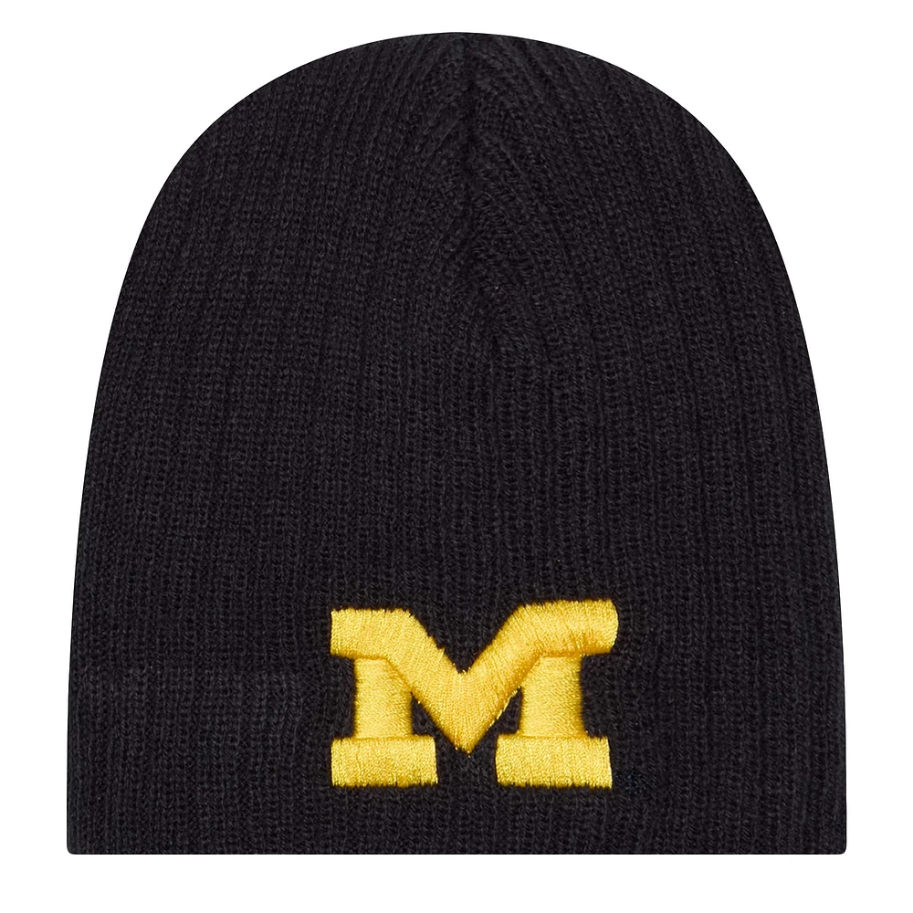 Infant New Era  Navy Michigan Wolverines Mini Fan Beanie